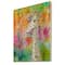 Designart - White Giraffe Drawing On Bright Rainbow - Children's Art Print on Natural Pine Wood